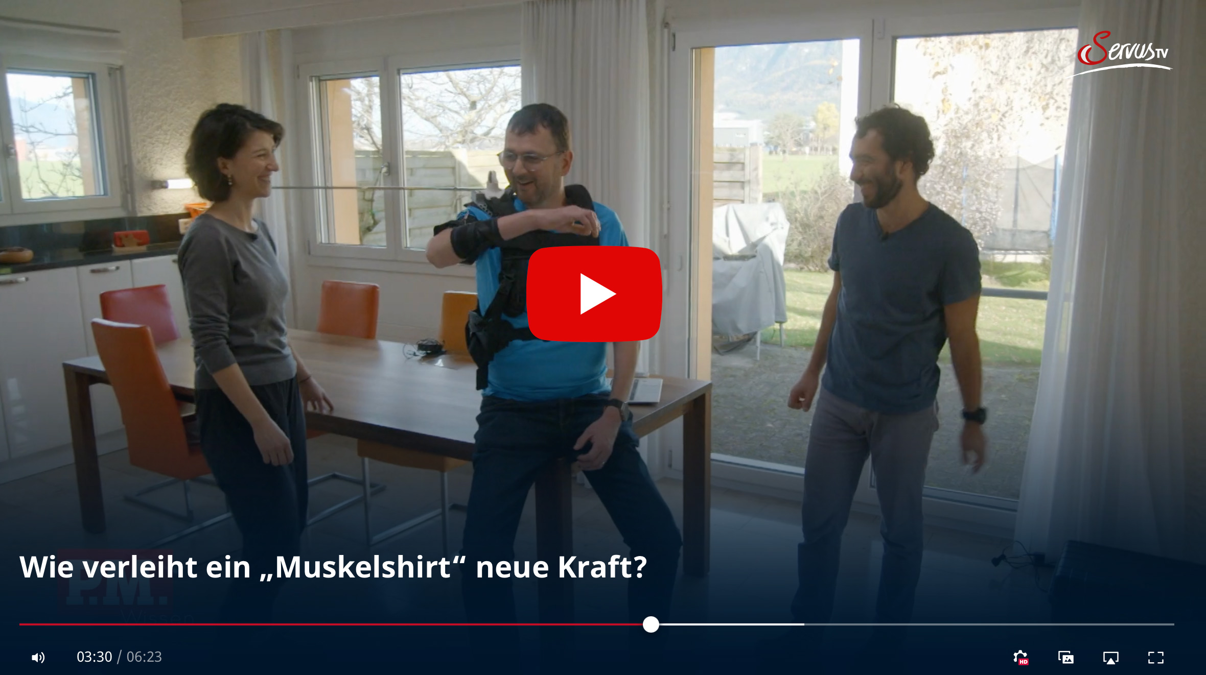 Screensot from the movie about Myoshirt on Servus TV
